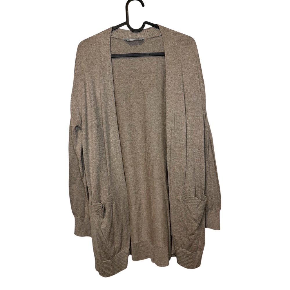 Cashmere Blend Cardigan - Womens M Medium Long Open Front Sweater